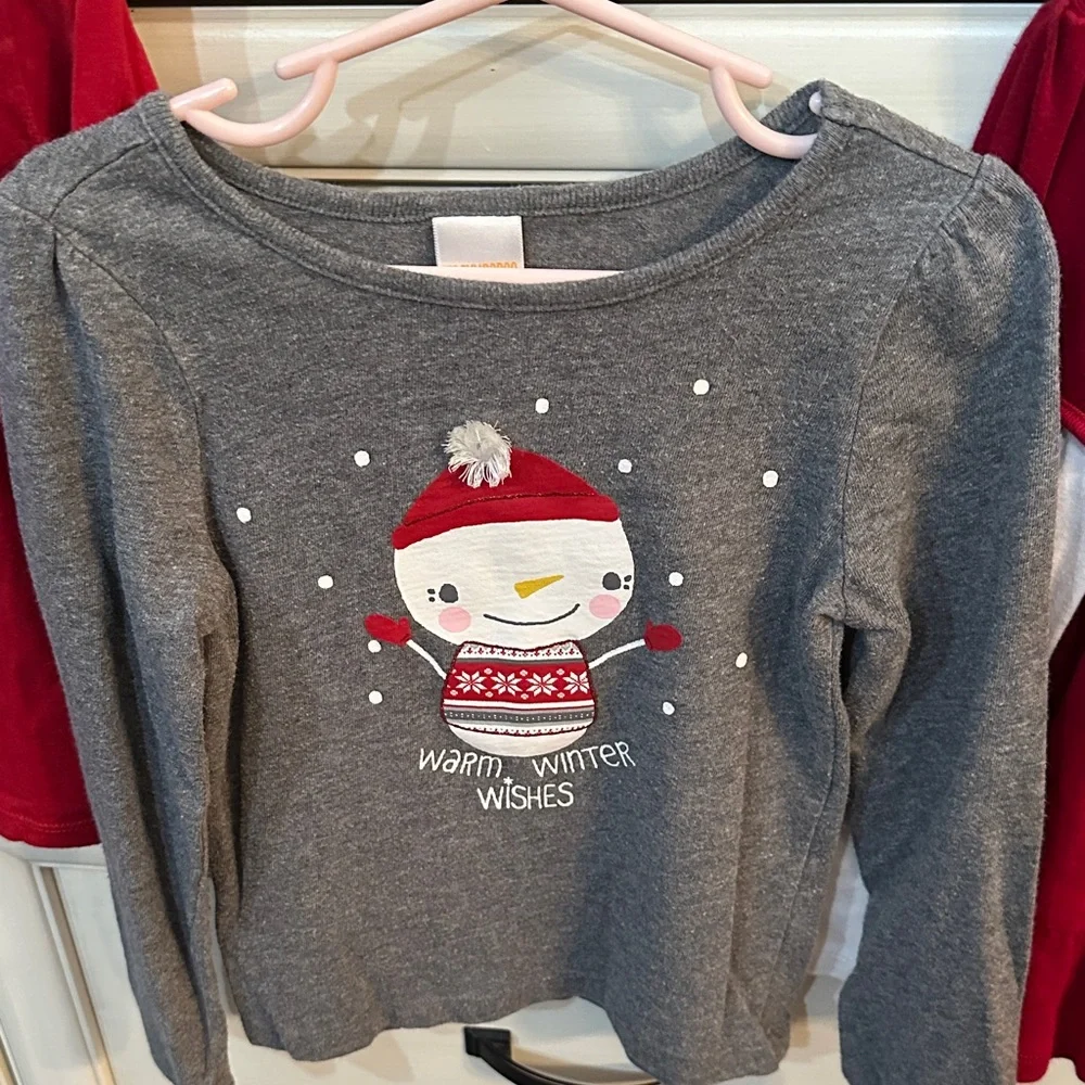 EUC Bundle of three Gymboree and Children’s Place Holiday Long Sleeve Tees,4T